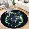 1pc Wolf Neon Office Round Area Rug, Under Office Chairs Bedroom Living Room Home Decor, Room Deco, Available in Various Sizes