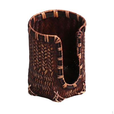 Bamboo Cup Holder Paper Dispenser Reusable Tea Storage Mouthwash for Guest