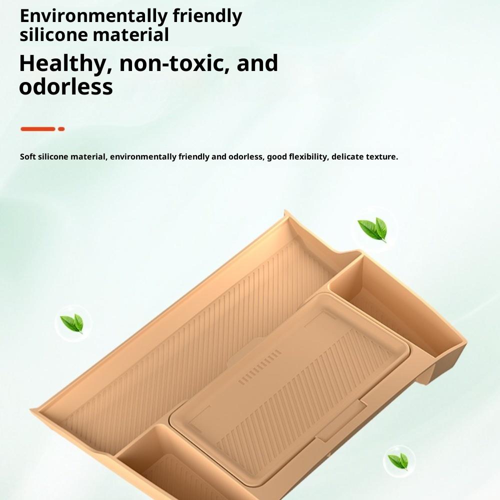 For Byd Leopard 8 Center Console Lower Storage Box Double-Layer Organizer Silicone Non-Slip Pad Interior Modification