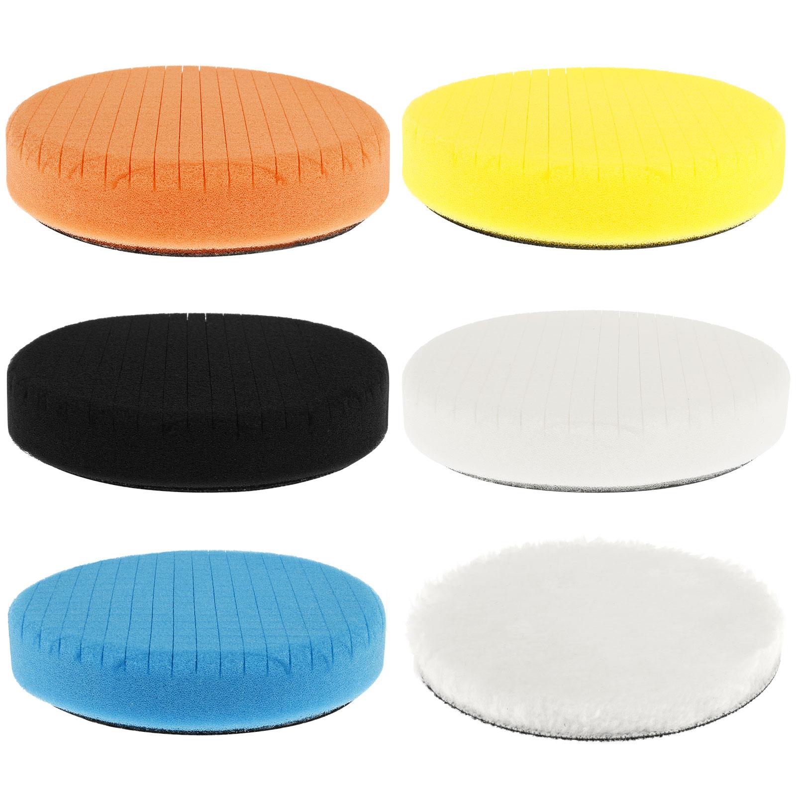 

6Pcs Buffing Polishing Pad Set 5.5 Inch Reusable Round Sponge Buffing Pad Washable Imitation Wool Polishing Wheel for Waxing