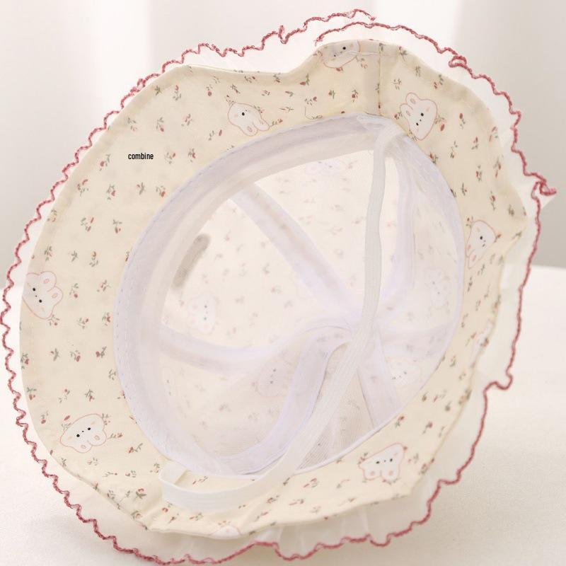 Adorable Mesh Floral Baby Girl Bucket Hat for Spring/Summer
