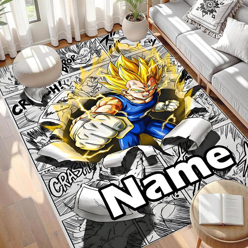 Custom Name Personalized DRAGON BALL Print Carpet, Versatile Home Decor Rug, for Playroom, Apartment, Balcony, Entryway, Hallway Gift