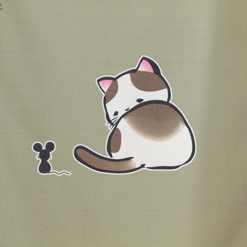 narumikk Noren Nyan Daka Happy Japanese Style Japanese Pattern Cat Cat Approximately Width 85cm x Length 150cm (Size Green) 14-583