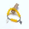 Elegant Crystal Beaded Bracelets Cross Bracelets Stretch Bracelets Rosarys Cross Pendants Bracelets for Daily Wear