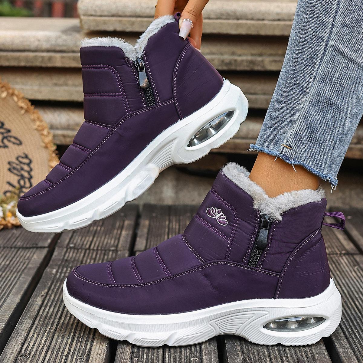 

Cotton shoes women s 2025 new large size air cushion snow boots outdoor cold-proof men s and women s same velvet thickened cotton boots 45 (customizable)