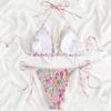 Sexy Floral Print Halter Bikinis Sets Biquini High Waist Thong Swimsuit Swimwear Biquini Conjunto De Bikini Tankini Beachwear