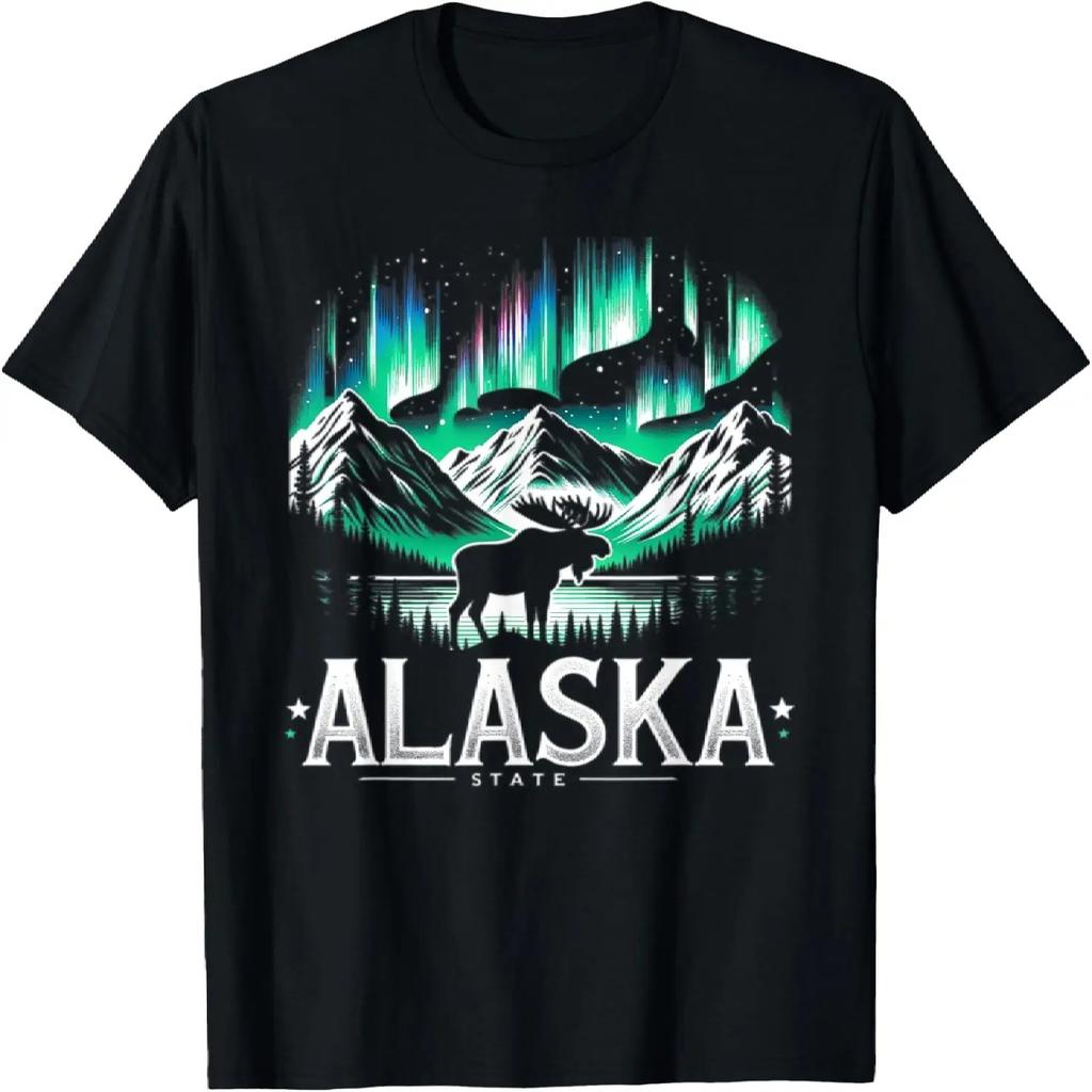 Alaska Day The Last Frontier Alaska Mountain Moose Souvenir T-Shirt