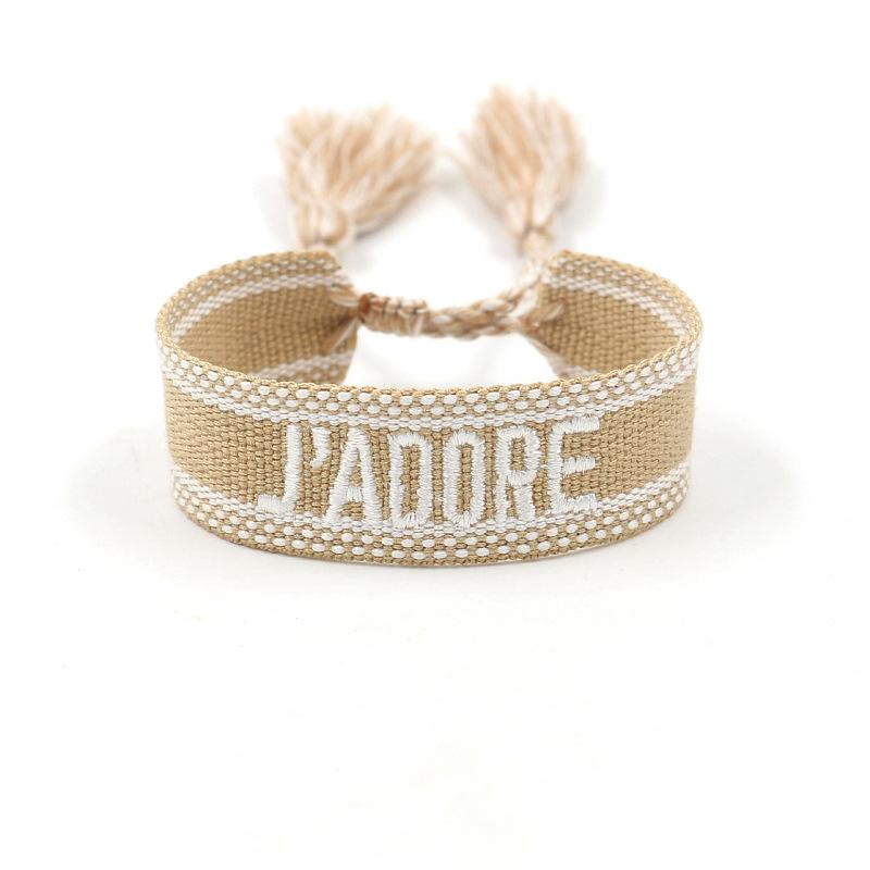 European Bohemian Style Fashion Personalized Embroidery Wrist Knitted Bracelet Retro Fashion Jewelry Gift