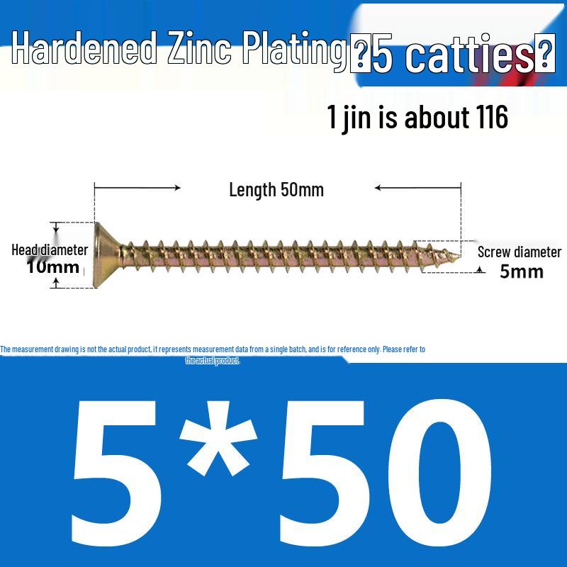Colorful Zinc Cross Flat Head Self-Tapping Ecological Fiberboard Screw