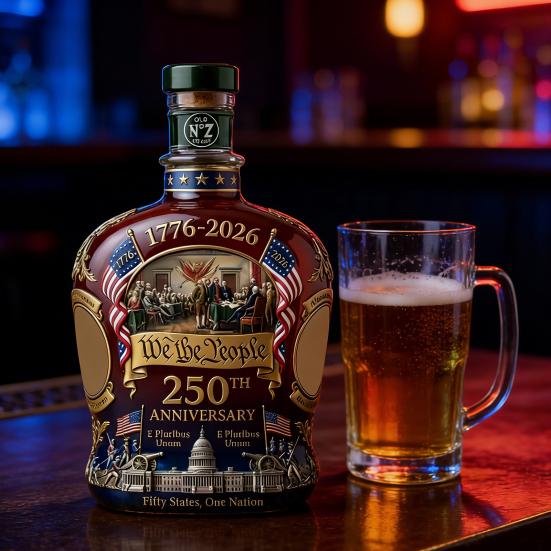 ONS. 250ste Verjaardag Herdenkings Whiskeyfles Wij Het Volk 1776-2026 Glazen Karaffen Onafhankelijkheidsdag Patriottisch Cadeau voor Sterke Drank Bourbon Wijn