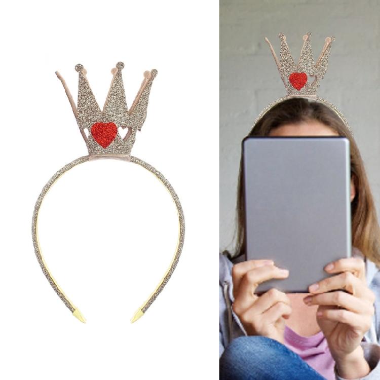 Sparkling 3D Crown Hairhoop for Women Kids Princess Hairband All Ages Birthday Party Accessories Hollowed Tiaras Headband