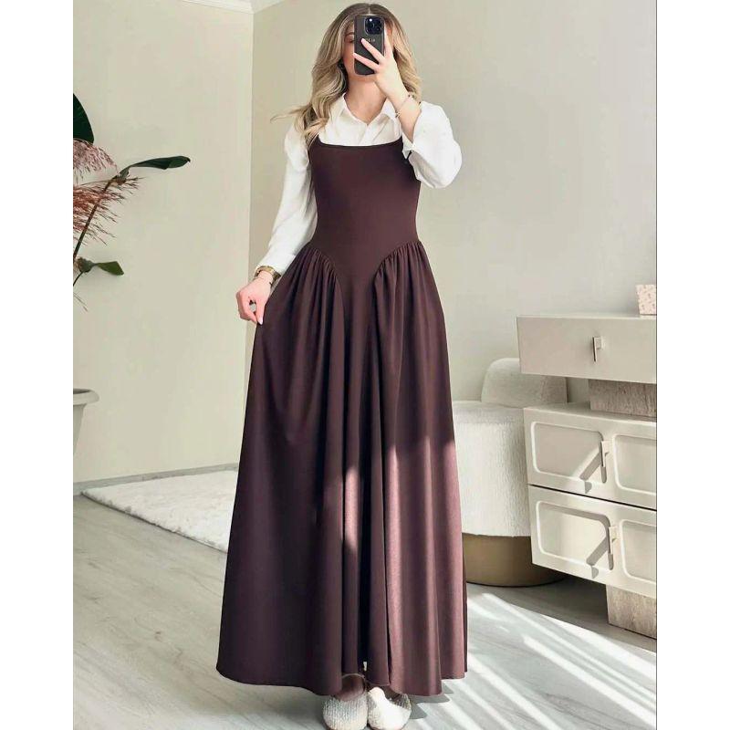 European and American New Women Clothes Square Collar Sexy Sleeve Pleat Temperament Slim Dress Sexy Slim Fit Dress
