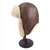 Winter Ear Protector Thick Bomber Hat Retro Pilot Hat Warm Pu Leather Hat For Camping Snow Cold Weather