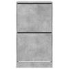 Shoe Cabinet with 2 Doors Concrete Grey 60x42x108 Cm