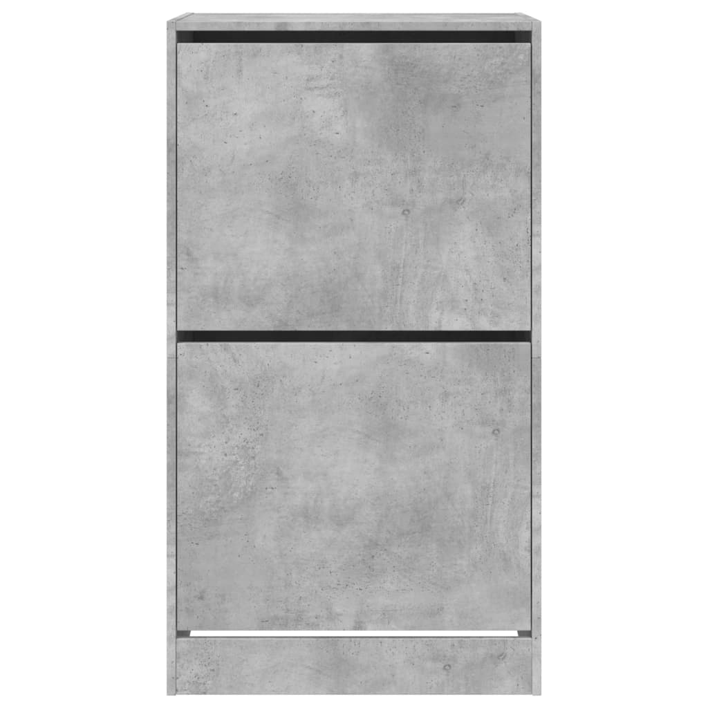 Shoe Cabinet with 2 Doors Concrete Grey 60x42x108 Cm