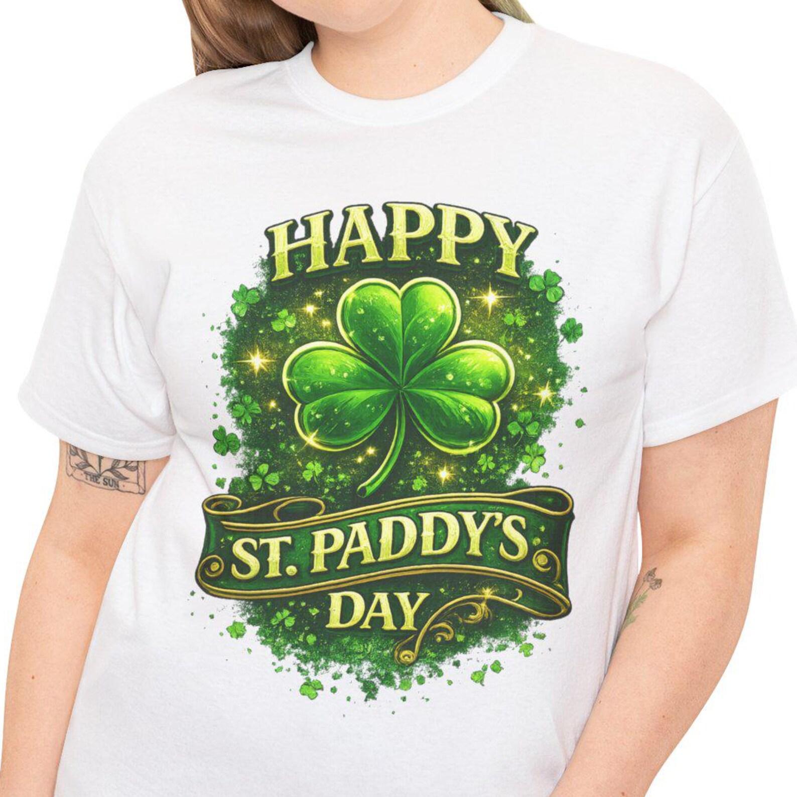 St. Patrick s Day Shamrock T-Shirt | Vintage Lucky Clover Tee 4XL