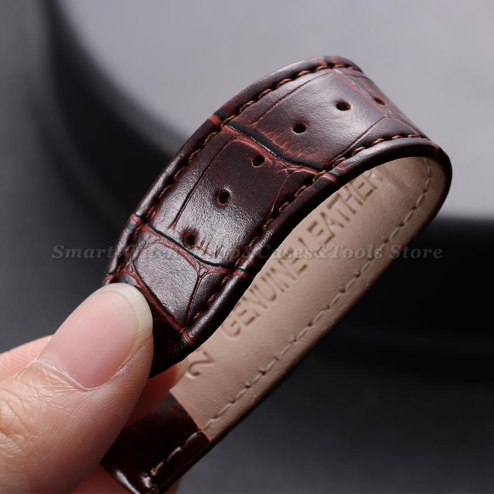12/14/16/18/20/22/24mm Calfskin Leather Watch Straps Black Brown Soft Watchband for Women Men Business Pin Clasp Wristwatch Band