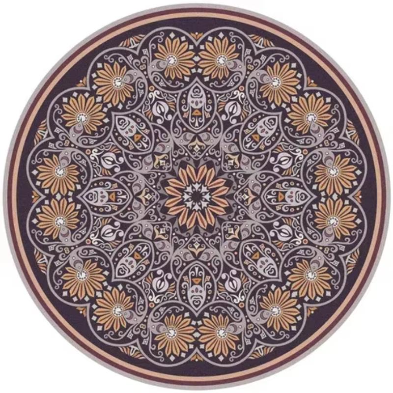 Persian Style Living Room Carpet Bedroom Decoration Dressing Table Cloakroom Non-slip Floor Carpets Circular Area Rugs
