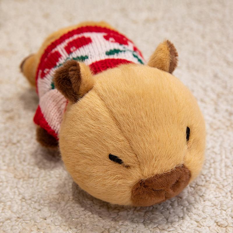 20/36cm Cartoon Dressing Capybara Plush Doll Pillow Lying Sweater Capybara Stuffed Animal Home Decoration Gift For Children
