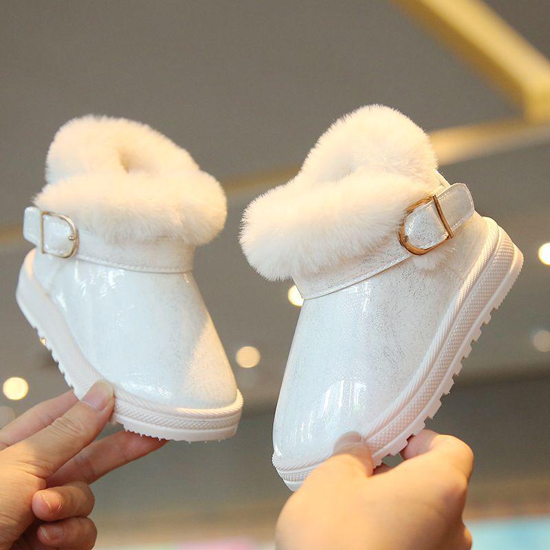 Kids' Winter Snow Boots: Velvet-Lined, Thick Cotton Shoes for Boys and Girls