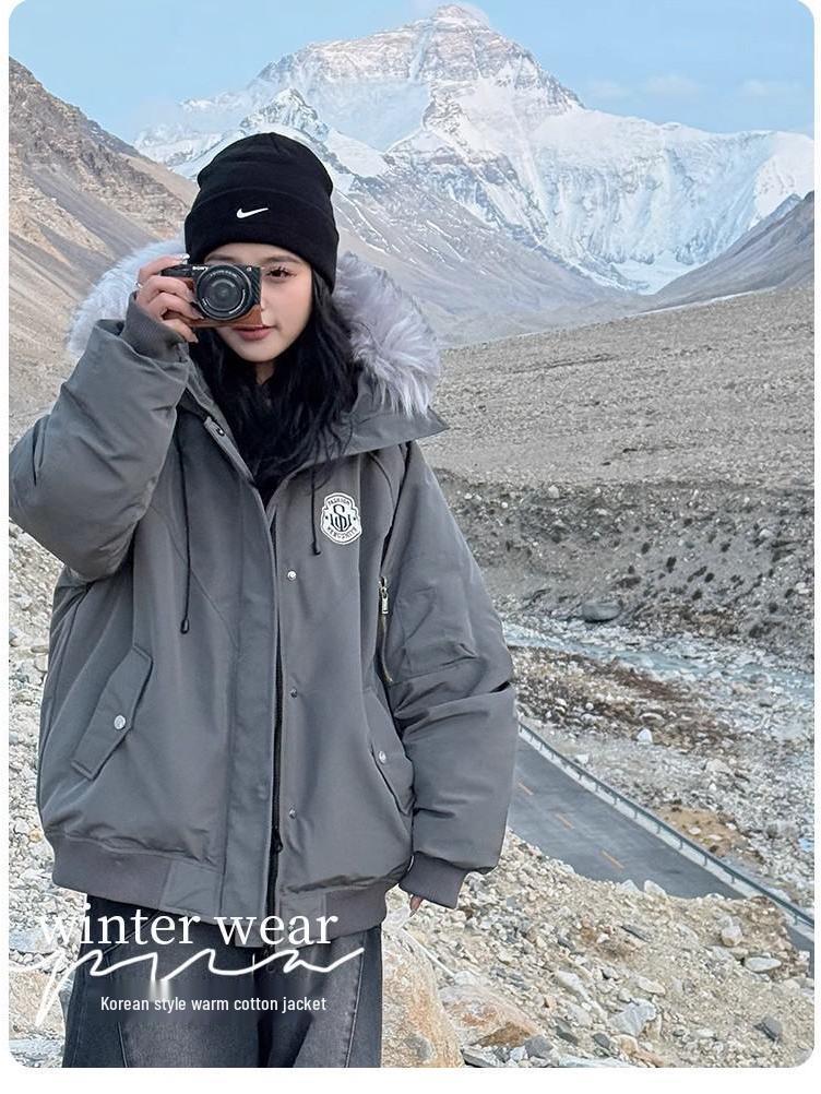 Women's 2025 Retro Parka Down Cotton Jacket - Winter Warmth, Short Workwear Essential