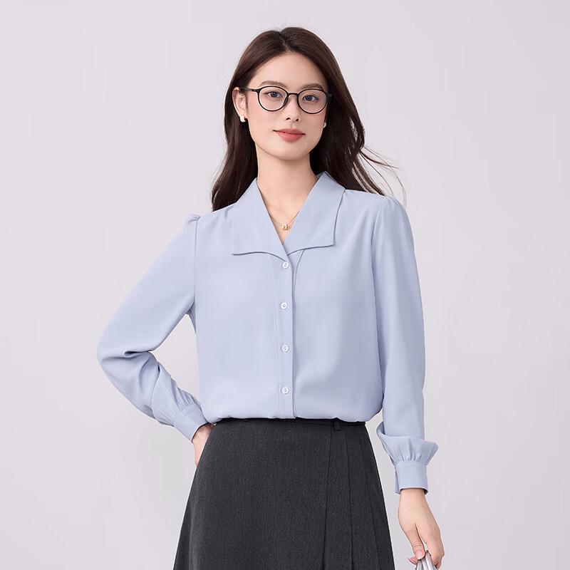 Trolman Women s Long Sleeve Chiffon Blouse M