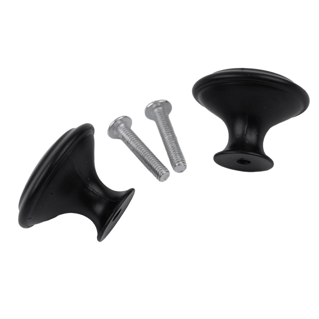 20 szt. Stal nierdzewna Czarny Uchwyt Jednootworowy Matowy Metal Okrągły Grzybek Prosty Szafka Szuflada Drzwi Szafki Uchwyt Kciukowy