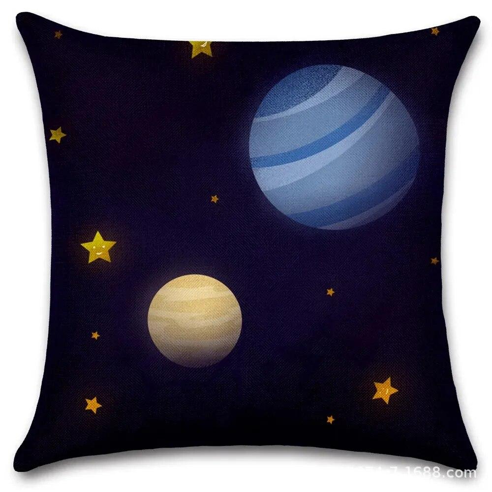 Car Living Room Sofa Cushion Cover Luxury Home Decoration Pillow Cover Sky Galaxy Print Pattern Cushion Cover