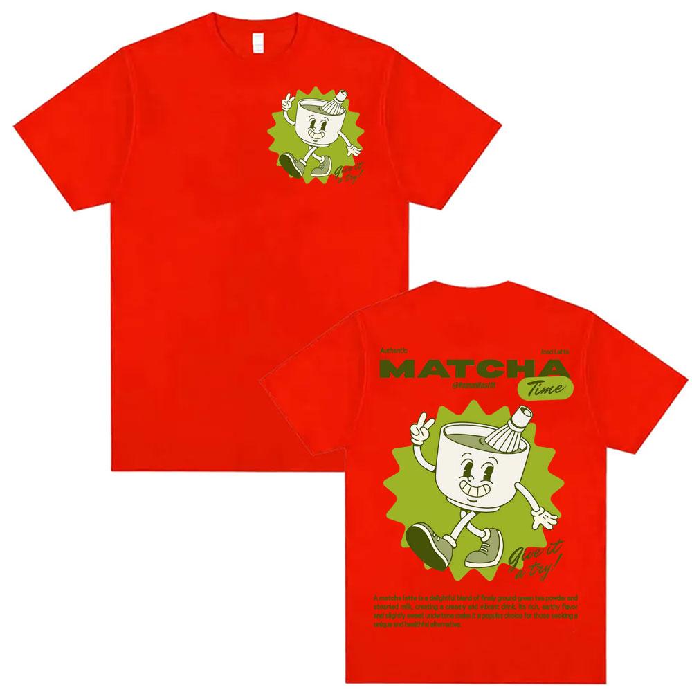 

Funny Drink Coffee Matcha Time Graphic T Shirt Unisex Fashion Gothic Cute Short Sleeve Tshirts Summer Cotton Tshirt Streetwear S