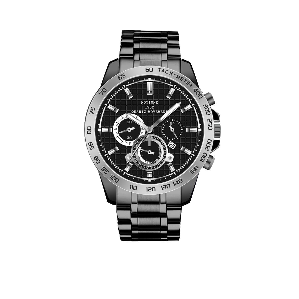 Notionr Multifunctional Men S Waterproof Watch Fashion Men S Steel Strap Quartz Watch Business Men S Calendar Watch