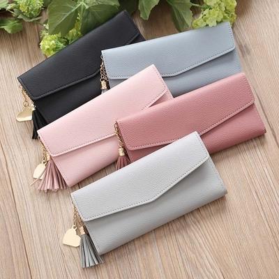 Women Simple Long Wallet Tassel Coin Purse Card Holders Handbag Popular Item