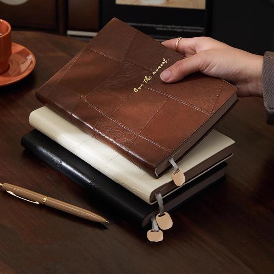 Faux Leather Cover Notebook Smooth Writing Office Notebook Waterproof Writing Diary Personal Use Notepad