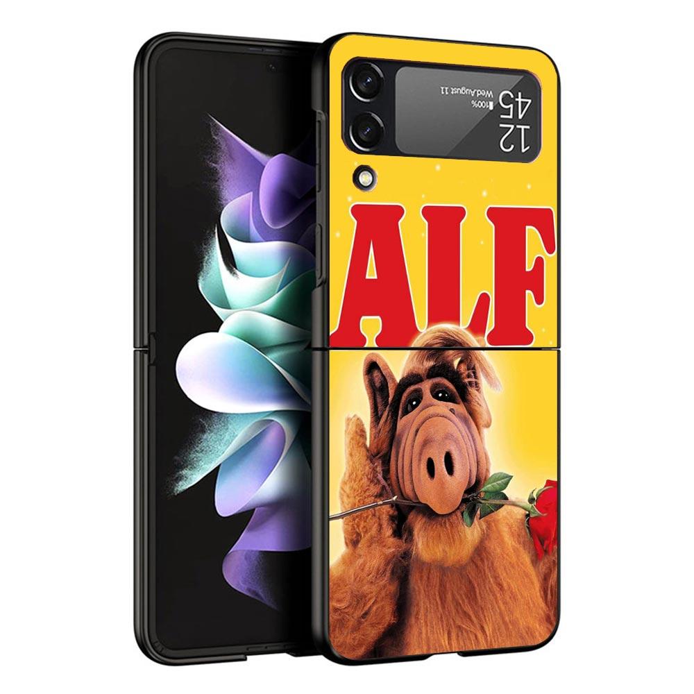 

A-Alf TV Series Black Phone Case For Samsung ZFlip7 ZFlip6 ZFlip5 ZFlip4 ZFlip3 5G Hard Protective Galaxy Z Flip 3 4 5 6 7 Samsung Z Flip 4