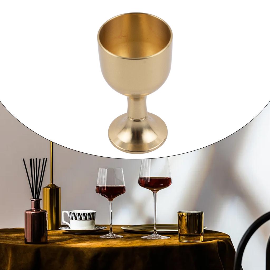 Antirust Brass Wine Glass Tumbler Cup for Party Bar and Home Vintage Style with Smooth Edge for Comfortable Use 15ml 30ml