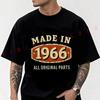 2026 Cotton Casual T-shirtMade In 1966 All Original Parts Print Vintage Motorcycle Tshirt Mens Summer Tops Tee