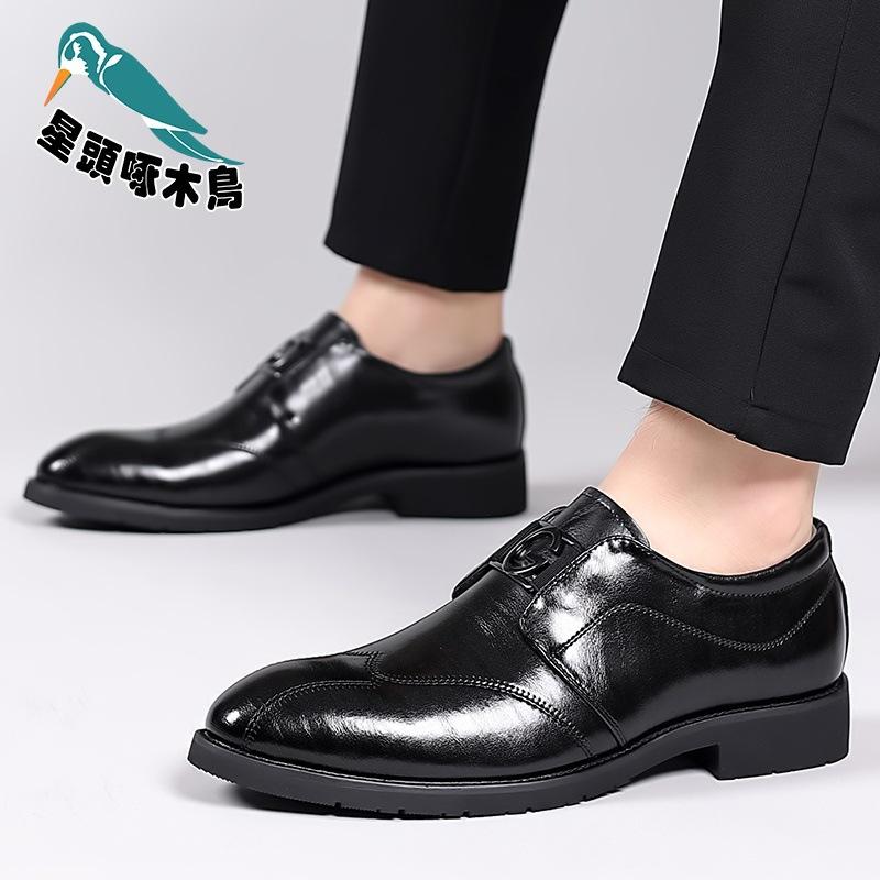 Neues Business-Kleid Herren Lederschuhe Casual Frühling und Herbst Herrenschuhe Atmungsaktiv Britische Überschuhe