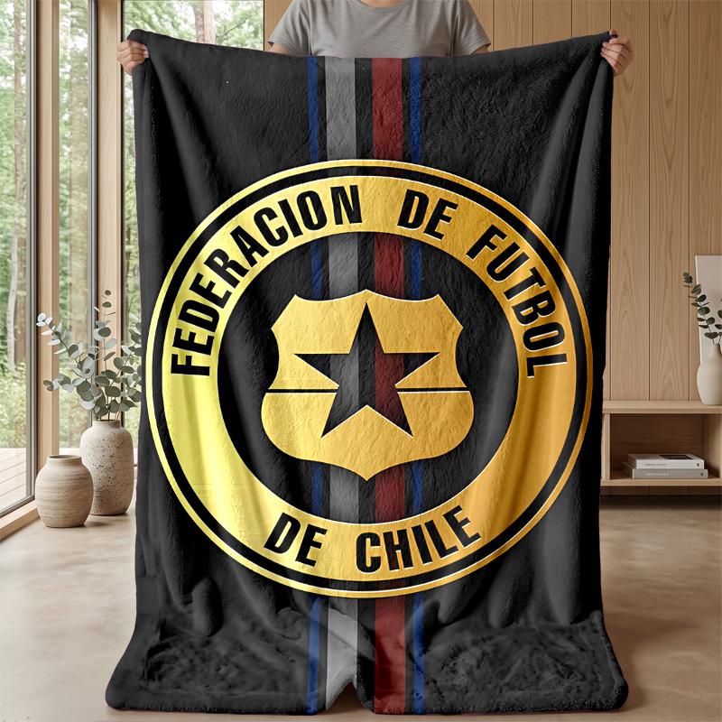 Fußballmannschaft Chile Thema Decke Weiche Flanelldecke Plüsch Überwurf Gemütliche Sofa Bett Decke für Heimdekoration