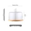 Huabeishi Glass Dome Cake Plate with Wooden Tray
