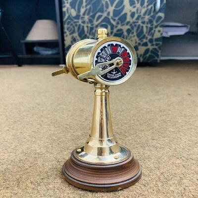 Royal Handicraft Antique Brass Ship Engine Signal Maritime Collectible Home Decor, 17.78 Cm