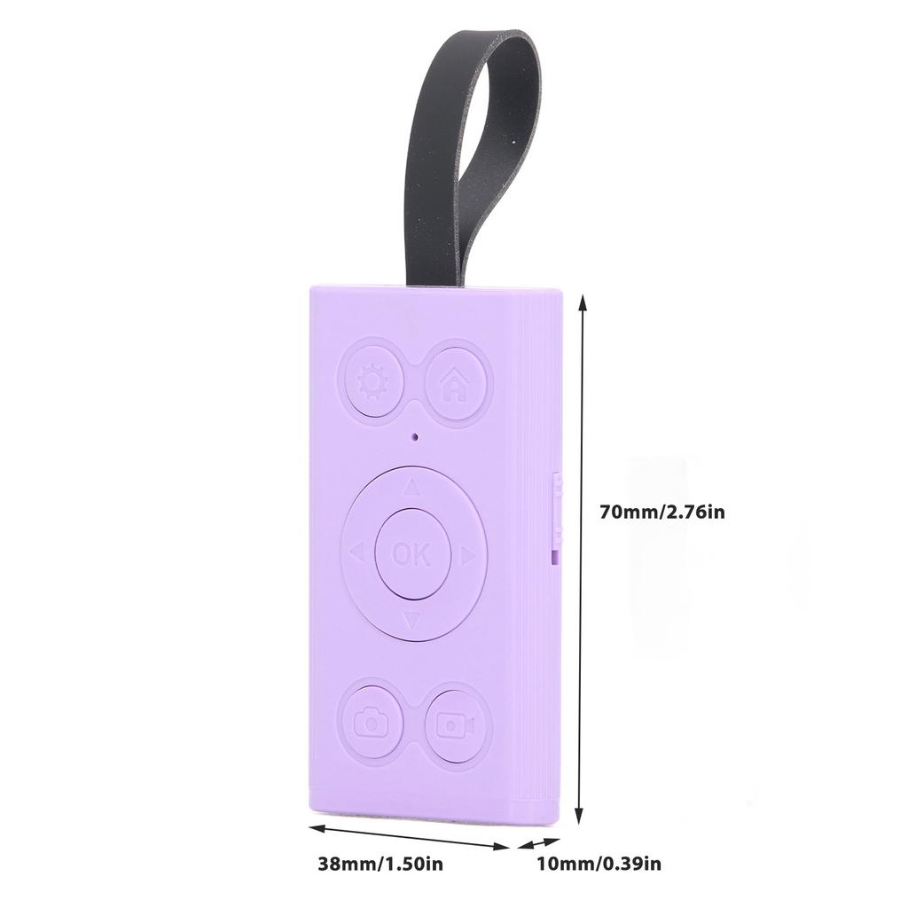 Bluetooth Remote Control 9 Key Camera Selfie Clicker Video Scrolling APP Book Page Turner for Phone Tablet Purple
