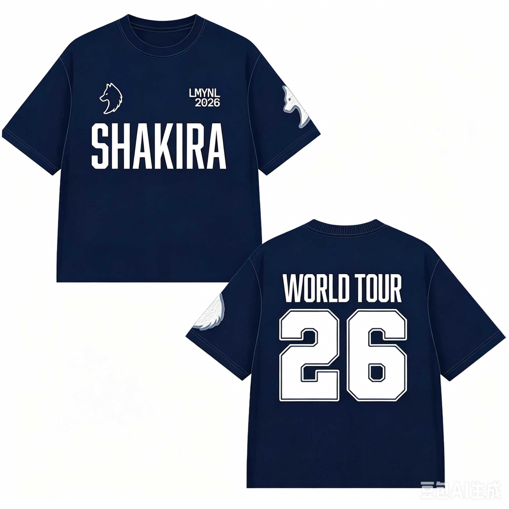 2026 Gira Mundial de Shakira 26 Camiseta Gráfica Tour Musical Estampado de Letras y Números Verano Manga Corta Unisex Casual Oversized Streetwear Camisetas Tops XL black