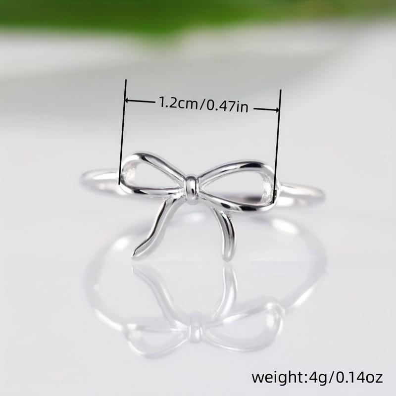Luxury Fashionable Minimalist Bow Finger Color Ring For Women Trendy Design Party Fashion Girlfriend Gifts