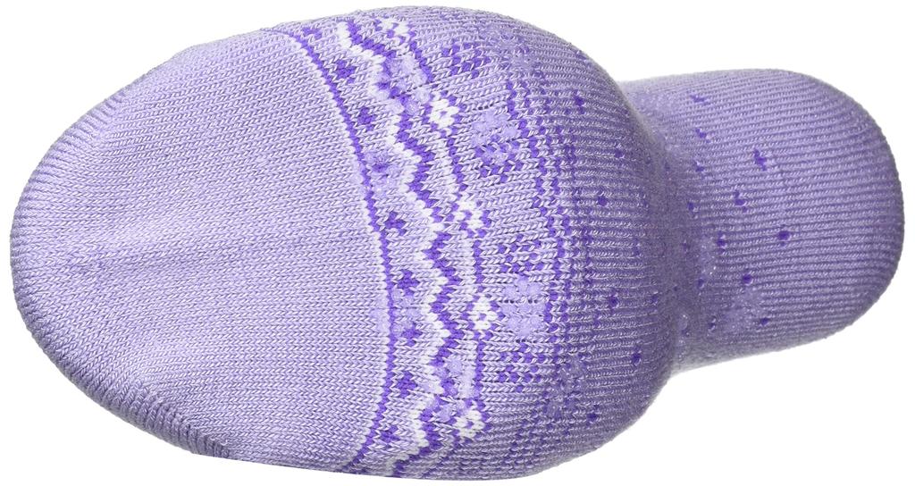 Breath Thermo Comfortable Room Socks with Snow Sizes Pattern, Non-Slip, Lavender, 22-24cm, C2JX1801, Women's