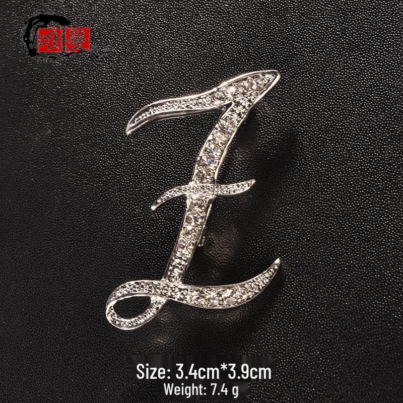 Men's Suit Jacket Brooch: Elegant English Letter Pin for a Stylish Touch