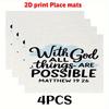 2pcs/4pcs/6pcs Religious belief Place mats (2D print)The combination of words and clouds. 11.8X17.7in-Soft Table Coaster Pad for Home Decor, Formal