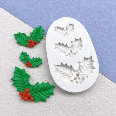 Holly Berry Christmas Silicone Cake Baking Mold Sugarcraft Chocolate Cupcake Mould Fondant Decorating Tools