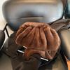 Solid Color Pleated Faux Fur Women's Shoulder Bag Versatile Ladies Plush Crossbody Bag Casual Female Cloud Handbags Clutch Purse