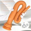 Extra Long Silicone Tail Anal Plug with Scale Flexible Safety Soft Silicone Backside Relax Toy Adult Use