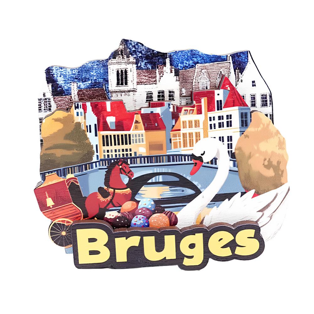 3D Wooden Magnetic Fridge Magnet City Landmark Souvenir Travel Memory Gift Set
