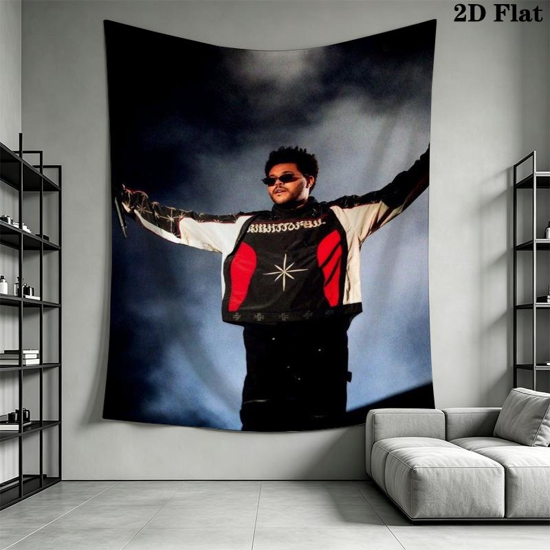 The Weeknd Wall Tapestry Aesthetic Wall Hanging Printed Fabric Blanket Decorative Tapestries for Bedroom Living Room Home Decor